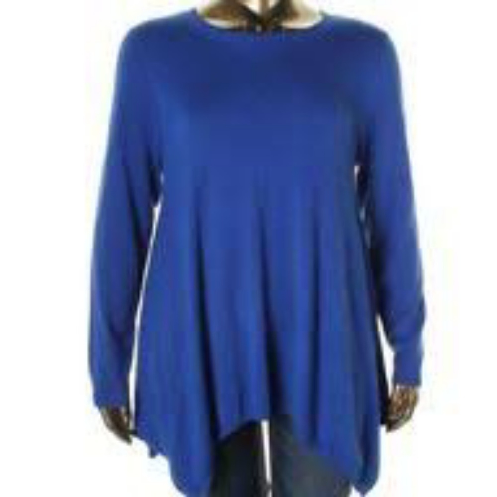 Blue Sweater Asymmetrical Layered tank tunic